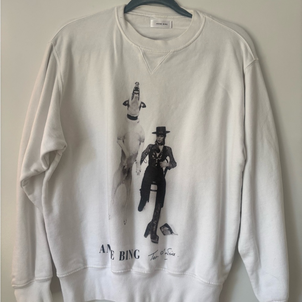 Anine Bing White Graphic Sweatshirt